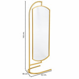 Free standing mirror Alexandra House Living Gold Metal Iron Mirror 40 x 162 x 62 cm-5