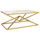 Centre Table Alexandra House Living Gold Metal Paper Iron MDF Wood 60 x 45 x 110 cm-6