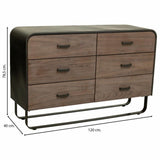 Chest of drawers Alexandra House Living Brown Wood Iron Plate Fir wood 40 x 78 x 120 cm-6