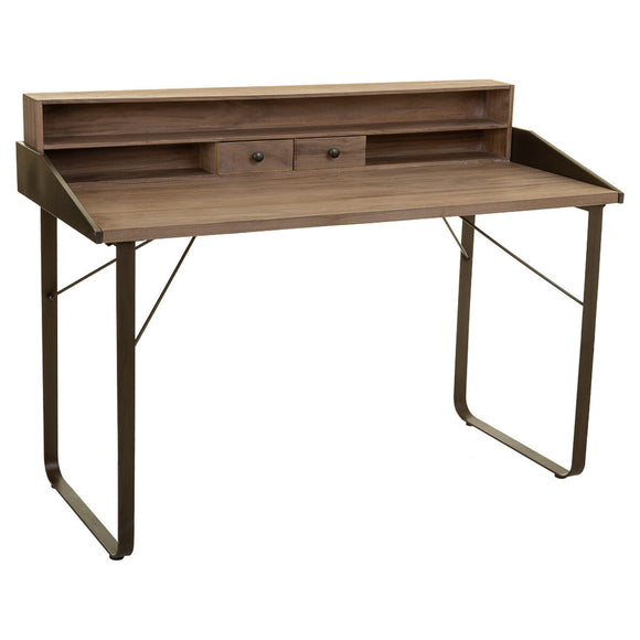 Desk Alexandra House Living Brown Wood Iron Plate Fir wood 60 x 95 x 130 cm-0