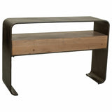 Hall Table with Drawers Alexandra House Living Brown Wood Iron Plate Fir wood 37 x 82 x 122 cm-4