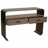 Hall Table with Drawers Alexandra House Living Brown Wood Iron Plate Fir wood 37 x 82 x 122 cm-3