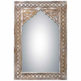 Wall mirror Alexandra House Living White Grey Mango wood 4 x 90 x 60 cm-1