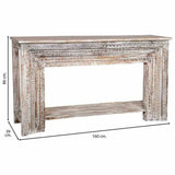 Hall Alexandra House Living White Grey Mango wood 39 x 86 x 160 cm Aged finish Engraving-4