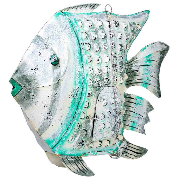 Decorative Figure Alexandra House Living White Green Mango wood Fish 15 x 65 x 80 cm-0