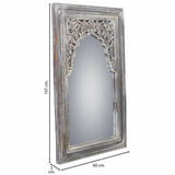 Wall mirror Alexandra House Living White Mango wood 5 x 107 x 60 cm-5