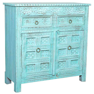 Sideboard Alexandra House Living Blue Mango wood 41 x 101 x 101 cm-0