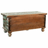 Chest Alexandra House Living White Green Mango wood 42 x 45 x 98 cm Aged finish-6