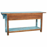 Hall Table with Drawers Alexandra House Living Blue Mango wood 45 x 80 x 181 cm-5