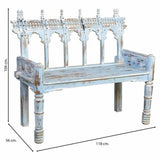 Bench Alexandra House Living Blue Mango wood 56 x 104 x 118 cm-3