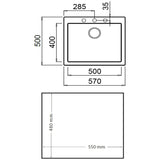 Sink with One Basin Teka Forsquare 50.40 TG White-1