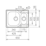 Sink with One Basin Teka 115070001 50 x 65 x 16 cm-1