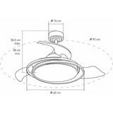 Ceiling Fan CristalRecord Silver 40 W Ø 40 cm-1