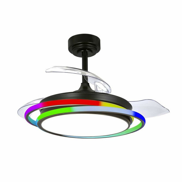 Ceiling Fan CristalRecord ANTILA MINI RGB BK RETRAC Black-0