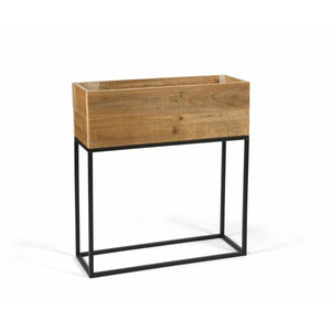 Planter with stand Alexandra House Living Brown Black Metal Recycled Wood 21 x 60 x 55 cm-0