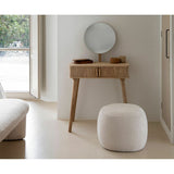 Pouffe Alexandra House Living Audry White Polyester 50 x 38 x 50 cm-1