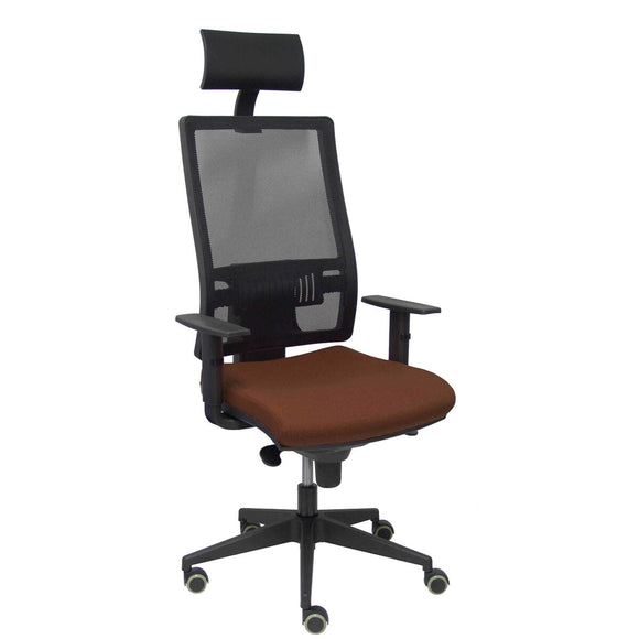 Office Chair with Headrest Horna P&C BALI463 Dark brown-0
