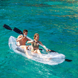 InnovaGoods Inflatable Transparent Kayak 312 cm 2 Seats Paros with Accessories