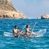 InnovaGoods Inflatable Transparent Kayak 312 cm 2 Seats Paros with Accessories