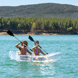 InnovaGoods Inflatable Transparent Kayak 312 cm 2 Seats Paros with Accessories