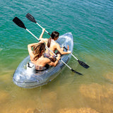 InnovaGoods Inflatable Transparent Kayak 312 cm 2 Seats Paros with Accessories