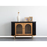 Sideboard Romimex Black Natural Metal MDF Wood 127 x 72 x 46 cm-1