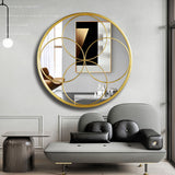 Wall mirror Romimex Golden Metal Circles 87 x 87 x 3 cm-2