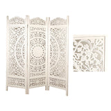 Folding screen Romimex White Wood 152 x 182 x 3 cm-1