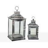 Lantern set Romimex Silver Metal 2 Pieces-1