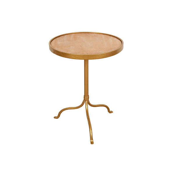 Side table Romimex Golden Gold Wood Metal 40 x 52 x 40 cm-0