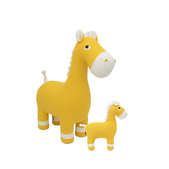 Fluffy toy Crochetts AMIGURUMIS PACK Yellow Horse 38 x 18 x 42 cm 94 x 33 x 100 cm 2 Pieces-0