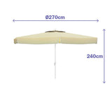 Sunshade Marbueno White Polyester Aluminium Ø 270 cm-3