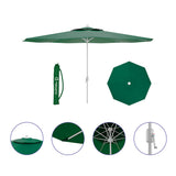 Sunshade Marbueno Green Polyester Steel Ø 300 cm-3