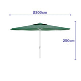 Sunshade Marbueno Green Polyester Steel Ø 300 cm-2
