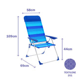 Folding Chair Marbueno Stripes Blue 69 x 109 x 58 cm-1