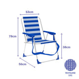 Folding Chair Marbueno Stripes Blue White 53 x 78 x 56 cm-1