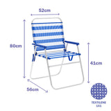 Folding Chair Marbueno Stripes Blue White 52 x 80 x 56 cm-1
