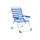 Folding Chair Marbueno Stripes Blue White 59 x 97 x 61 cm-0