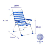Folding Chair Marbueno Stripes Blue White 59 x 97 x 61 cm-1