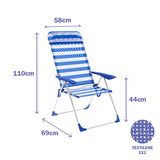 Folding Chair Marbueno Blue White 69 x 110 x 58 cm-1