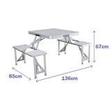 Picnic table Marbueno Grey 136 x 67 x 85 cm Aluminium-1