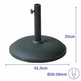 Marbueno Round Umbrella Base Cement 41.5x35 cm 15KG Black Garden, Pool, Terrace 10447-1