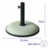 Marbueno Base Umbrella Round Cement 41.5x35 cm 15KG White Garden Pool Terrace 10448-1