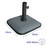 Marbueno Square Umbrella Base Cement 35X35X5.2 cm 11KG Grey Garden, Pool, Terrace 10454-1