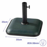 Marbueno Square Umbrella Base Cement 35X35X5.2 cm 11KG Green Garden, Pool, Terrace 10456-1