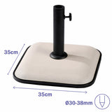 Marbueno Square Umbrella Base Cement 35X35X5.2 cm 11KG White Garden Pool Terrace 10457-1