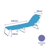 Marbueno Folding Lounger Aluminum Blue Beach Pool 187X58X24 cm 10460-1