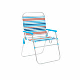 Marbueno Folding Chair Aluminum Orange and Blue Stripes Beach Pool 52X56X80 cm 10462-0
