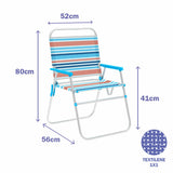 Marbueno Folding Chair Aluminum Orange and Blue Stripes Beach Pool 52X56X80 cm 10462-1
