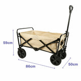Marbueno Folding Multi-Purpose Trolley Steel 150 KG Beige Garden, Beach, Camping 86X50X59 cm-1